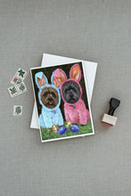 Load image into Gallery viewer, Cairn Terrier Easter Bunnies Greeting Cards -  Blank Note Cards – 8-Pack of Artist-Designed Cards with Envelopes
