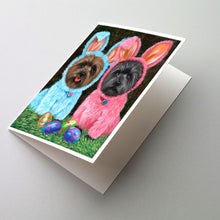 Load image into Gallery viewer, Cairn Terrier Easter Bunnies Greeting Cards -  Blank Note Cards – 8-Pack of Artist-Designed Cards with Envelopes