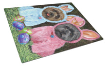 Load image into Gallery viewer, Cairn Terrier Easter Bunnies Glass Cutting Boards – Durable, Decorative Kitchen Art Large PPP3046LCB