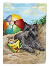 Load image into Gallery viewer, Cairn Terrier At the Beach Flag Canvas House Size PPP3048CHF
