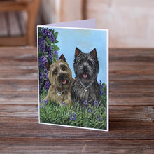 Load image into Gallery viewer, Cairn Terrier Donation Greeting Cards -  Blank Note Cards – 8-Pack of Artist-Designed Cards with Envelopes