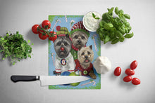 Load image into Gallery viewer, Cairn Terrier Christmas Elves Glass Cutting Boards – Durable, Decorative Kitchen Art Large PPP3050LCB