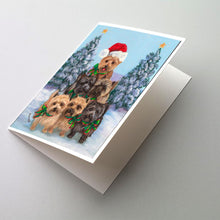 Load image into Gallery viewer, Cairn Terrier Christmas Family Tree Greeting Cards -  Blank Note Cards – 8-Pack of Artist-Designed Cards with Envelopes