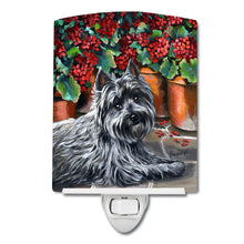 Load image into Gallery viewer, Cairn Terrier Geraniums Ceramic Night Light PPP3052CNL