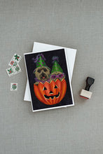 Load image into Gallery viewer, Cairn Terrier Halloween PeekaBoo Greeting Cards -  Blank Note Cards – 8-Pack of Artist-Designed Cards with Envelopes