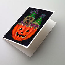 Load image into Gallery viewer, Cairn Terrier Halloween PeekaBoo Greeting Cards -  Blank Note Cards – 8-Pack of Artist-Designed Cards with Envelopes