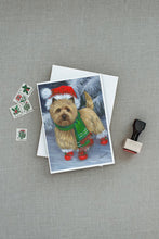 Load image into Gallery viewer, Cairn Terrier Christmas Red Boots Greeting Cards -  Blank Note Cards – 8-Pack of Artist-Designed Cards with Envelopes