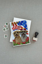 Load image into Gallery viewer, Cairn Terrier USA Greeting Cards -  Blank Note Cards – 8-Pack of Artist-Designed Cards with Envelopes