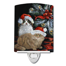 Load image into Gallery viewer, Cat Kitty Glitter Christmas Ceramic Night Light PPP3062CNL