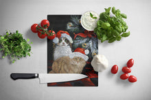 Load image into Gallery viewer, Cat Kitty Glitter Christmas Glass Cutting Boards – Durable, Decorative Kitchen Art Large PPP3062LCB