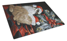 Load image into Gallery viewer, Cat Kitty Glitter Christmas Glass Cutting Boards – Durable, Decorative Kitchen Art Large PPP3062LCB