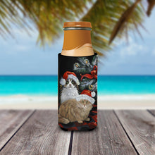 Load image into Gallery viewer, Cat Kitty Glitter Christmas  Hugger for slim cans PPP3062MUK