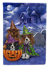 Load image into Gallery viewer, Cavalier Spaniel Halloween House Flag Canvas House Size PPP3064CHF