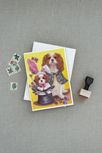 Load image into Gallery viewer, Cavalier Spaniel Easter Magic Greeting Cards -  Blank Note Cards – 8-Pack of Artist-Designed Cards with Envelopes