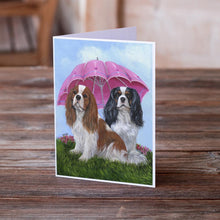 Load image into Gallery viewer, Cavalier Spaniel Royal Subjects Greeting Cards -  Blank Note Cards – 8-Pack of Artist-Designed Cards with Envelopes