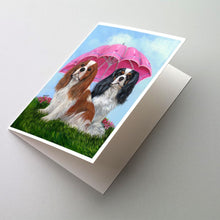 Load image into Gallery viewer, Cavalier Spaniel Royal Subjects Greeting Cards -  Blank Note Cards – 8-Pack of Artist-Designed Cards with Envelopes