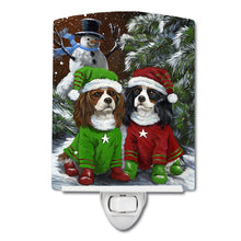 Load image into Gallery viewer, Cavalier Spaniel Snowman Christmas Ceramic Night Light PPP3067CNL