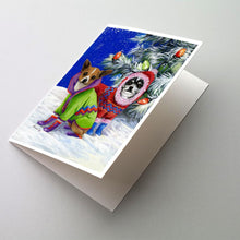 Load image into Gallery viewer, Chihuahua Christmas Snowflakes Greeting Cards -  Blank Note Cards – 8-Pack of Artist-Designed Cards with Envelopes
