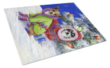 Load image into Gallery viewer, Chihuahua Christmas Snowflakes Glass Cutting Boards – Durable, Decorative Kitchen Art Large PPP3071LCB