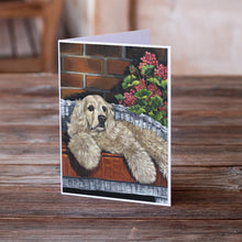 Load image into Gallery viewer, Cocker Spaniel Life is Good Greeting Cards -  Blank Note Cards – 8-Pack of Artist-Designed Cards with Envelopes