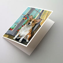 Load image into Gallery viewer, Corgi Suncatcher Greeting Cards -  Blank Note Cards – 8-Pack of Artist-Designed Cards with Envelopes