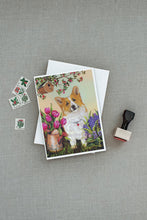 Load image into Gallery viewer, Corgi Sunshine Greeting Cards -  Blank Note Cards – 8-Pack of Artist-Designed Cards with Envelopes