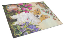 Load image into Gallery viewer, Corgi Sunshine Glass Cutting Boards – Durable, Decorative Kitchen Art Large PPP3077LCB