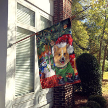 Load image into Gallery viewer, Corgi Under my Christmas Tree Flag Canvas House Size PPP3078CHF