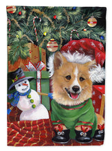 Load image into Gallery viewer, Corgi Under my Christmas Tree Flag Canvas House Size PPP3078CHF