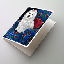 Load image into Gallery viewer, Coton De Tulear Royalty Greeting Cards -  Blank Note Cards – 8-Pack of Artist-Designed Cards with Envelopes