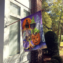 Load image into Gallery viewer, Dachshund Halloween Haunted House Flag Canvas House Size PPP3082CHF