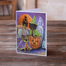 Load image into Gallery viewer, Dachshund Halloween Haunted House Greeting Cards -  Blank Note Cards – 8-Pack of Artist-Designed Cards with Envelopes