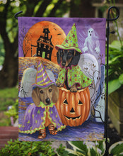 Load image into Gallery viewer, Dachshund Halloween Haunted House Garden Flag – Decorative Outdoor Yard Flag PPP3082GF