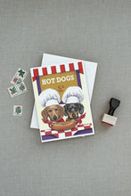 Load image into Gallery viewer, Dachshund Hot Dog Stand Greeting Cards -  Blank Note Cards – 8-Pack of Artist-Designed Cards with Envelopes