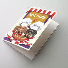 Load image into Gallery viewer, Dachshund Hot Dog Stand Greeting Cards -  Blank Note Cards – 8-Pack of Artist-Designed Cards with Envelopes