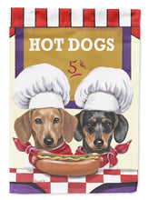 Load image into Gallery viewer, Dachshund Hot Dog Stand Garden Flag – Decorative Outdoor Yard Flag PPP3083GF