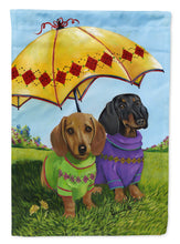 Load image into Gallery viewer, Dachshund Hot Doggies Garden Flag – Decorative Outdoor Yard Flag PPP3084GF