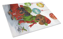 Load image into Gallery viewer, Dachshund Christmas Jingle Glass Cutting Boards – Durable, Decorative Kitchen Art Large PPP3085LCB