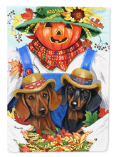 Load image into Gallery viewer, Dachshund Fall Scarecrow Flag Canvas House Size PPP3086CHF