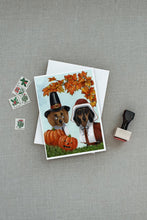 Load image into Gallery viewer, Dachshund Thanksgiving Pilgrims Greeting Cards -  Blank Note Cards – 8-Pack of Artist-Designed Cards with Envelopes