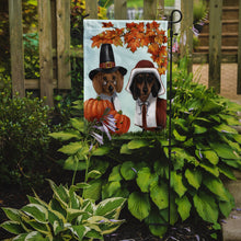 Load image into Gallery viewer, Dachshund Thanksgiving Pilgrims Garden Flag – Decorative Outdoor Yard Flag PPP3087GF