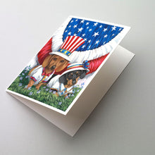 Load image into Gallery viewer, Dachshund USA Greeting Cards -  Blank Note Cards – 8-Pack of Artist-Designed Cards with Envelopes