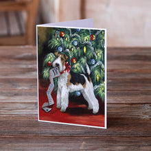 Load image into Gallery viewer, Fox Terrier Christmas Dear Santa Greeting Cards -  Blank Note Cards – 8-Pack of Artist-Designed Cards with Envelopes