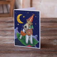 Load image into Gallery viewer, Fox Terrier Halloween Trick or Treat Greeting Cards -  Blank Note Cards – 8-Pack of Artist-Designed Cards with Envelopes