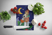 Load image into Gallery viewer, Fox Terrier Halloween Trick or Treat Glass Cutting Boards – Durable, Decorative Kitchen Art Large PPP3093LCB