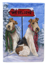Load image into Gallery viewer, Fox Terrier Christmas We Believe Flag Canvas House Size PPP3094CHF