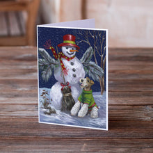 Load image into Gallery viewer, Fox Terrier Christmas Winter Fun Greeting Cards -  Blank Note Cards – 8-Pack of Artist-Designed Cards with Envelopes