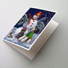 Load image into Gallery viewer, Fox Terrier Christmas Winter Fun Greeting Cards -  Blank Note Cards – 8-Pack of Artist-Designed Cards with Envelopes