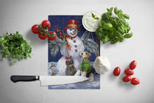 Load image into Gallery viewer, Fox Terrier Christmas Winter Fun Glass Cutting Boards – Durable, Decorative Kitchen Art Large PPP3095LCB