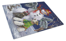 Load image into Gallery viewer, Fox Terrier Christmas Winter Fun Glass Cutting Boards – Durable, Decorative Kitchen Art Large PPP3095LCB
